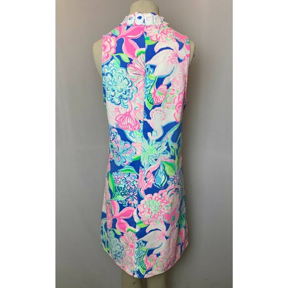 Lilly Pulitzer Dress 6 White Pink Blue Jane Shift‎ Peony for your Thoughts - Picture 2 of 12
